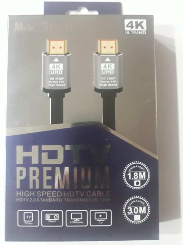 Cable HDMI 1.8 Mètre 4K 60HZ MT-C1.8-HD4K