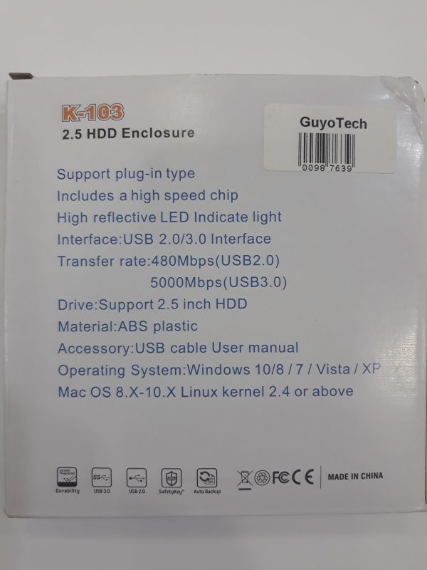 Rack Disque Dur 2.5 SATA To USB 3.0  K-103 – Image 2